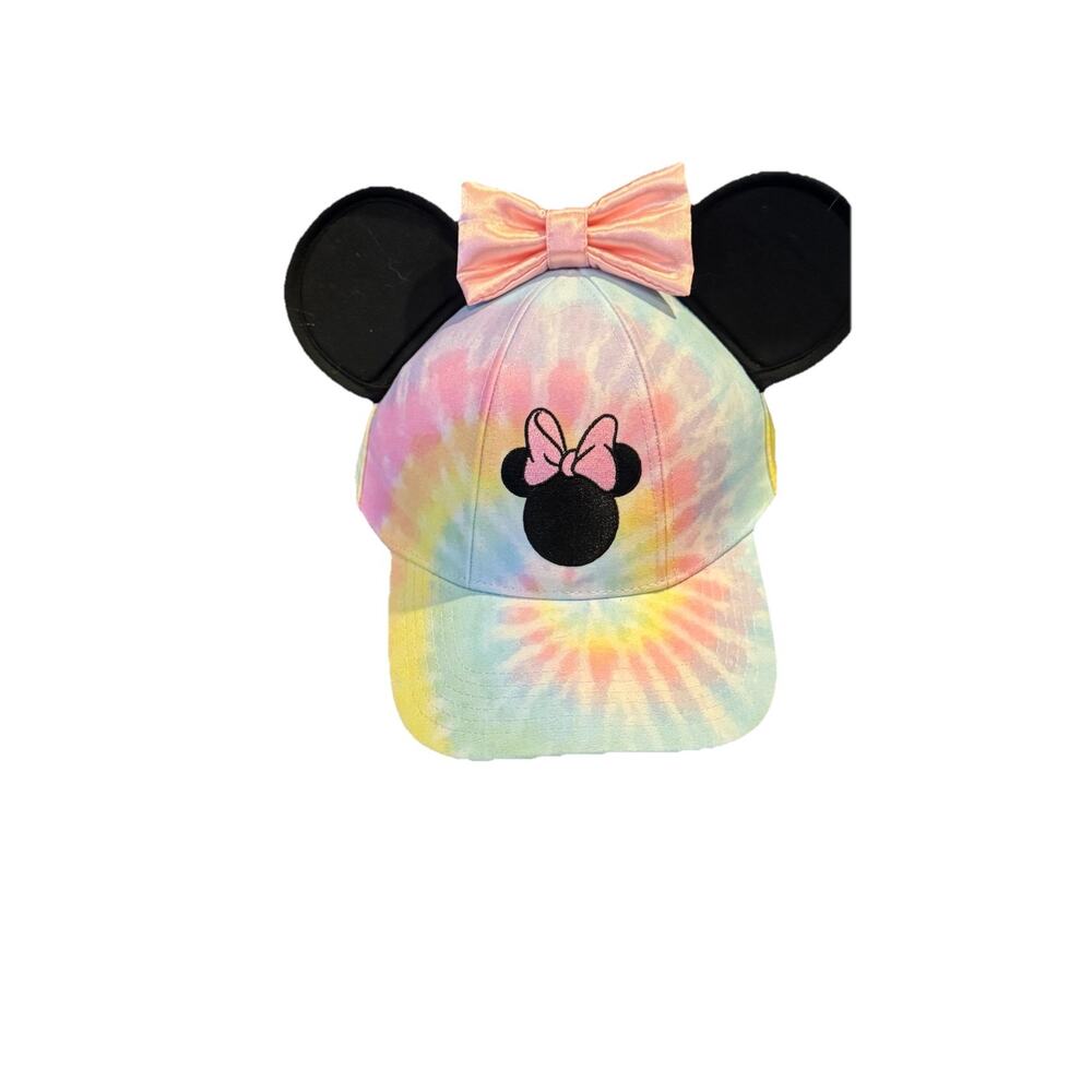 MINNIE MOUSE BASEBALL CAP HAT Adjusts Tie Dye Minnie EARS Disney Embroidered Bow